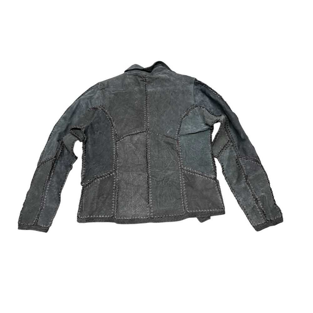 Vintage Selene Sport Suede Patchwork Jacket Black Leather Boho Western S - Picture 5 of 14